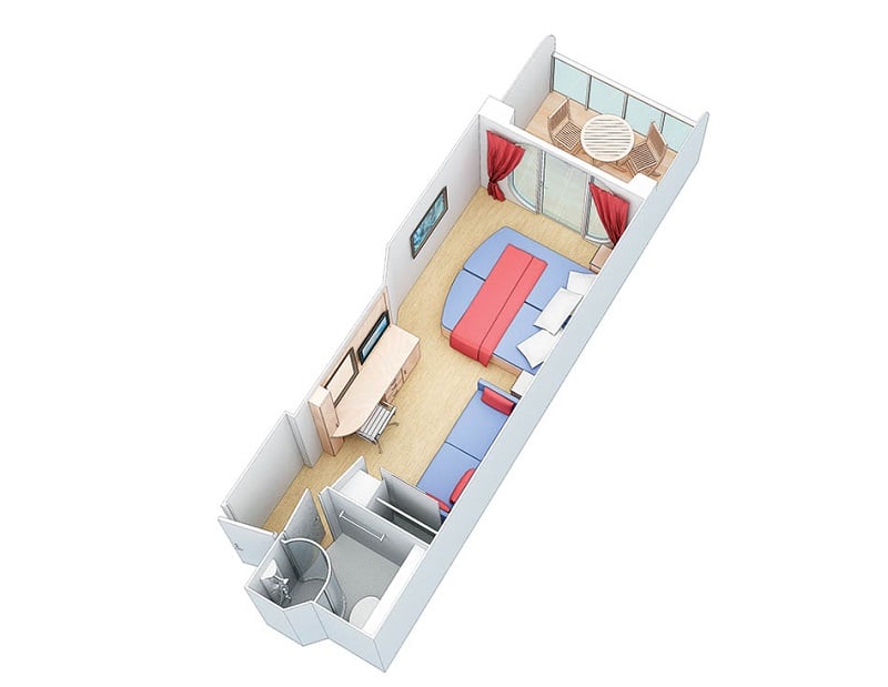 С балконом Connecting Ocean View Balcony (CB)